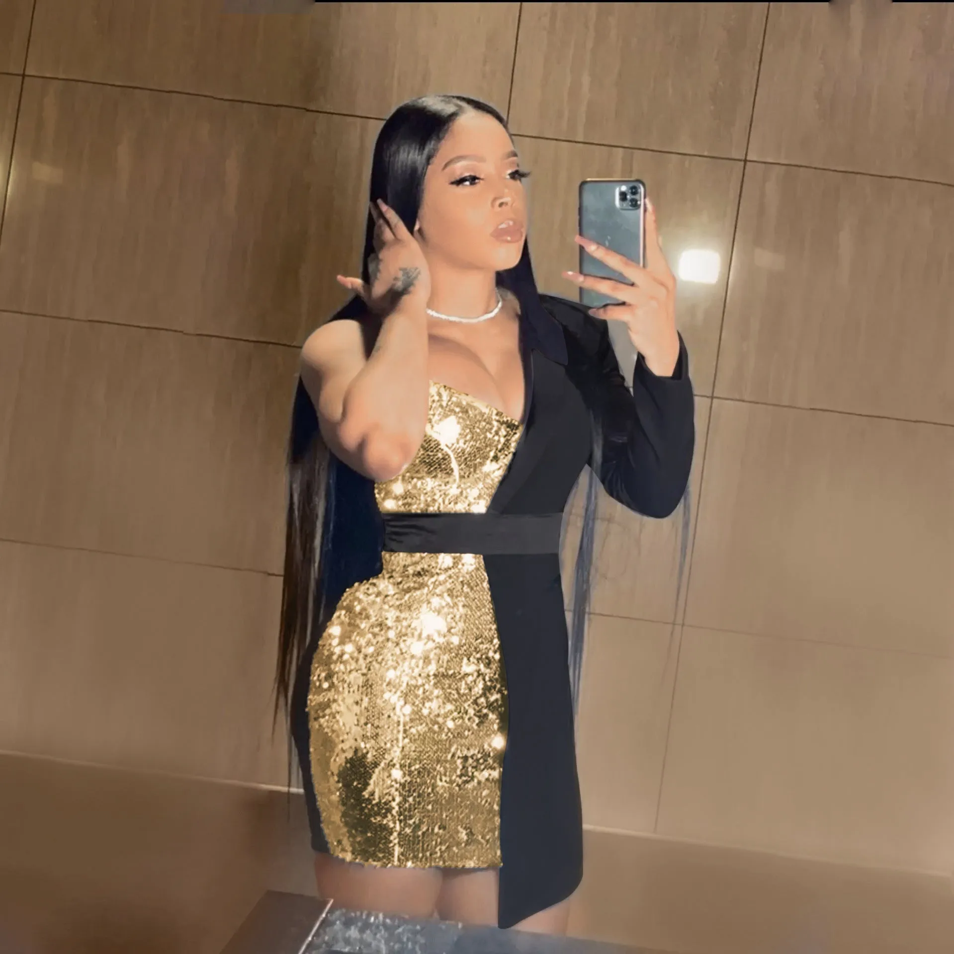 Sexy Designed Long Sleeves Night Club Dresses