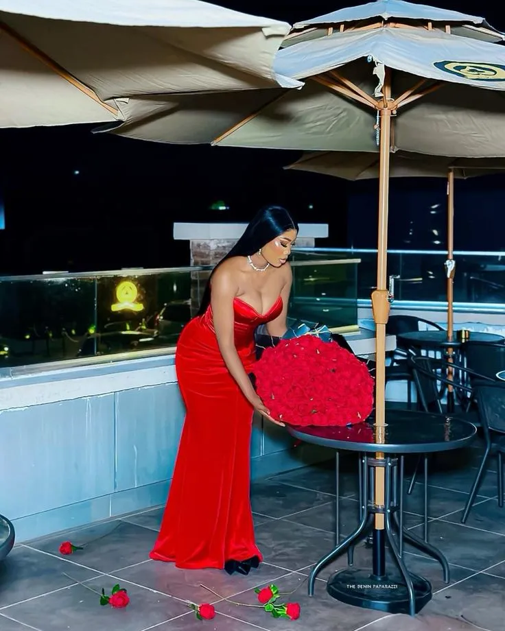Sexy Red Sleeveless Long Evening Party Gowns    fg7422