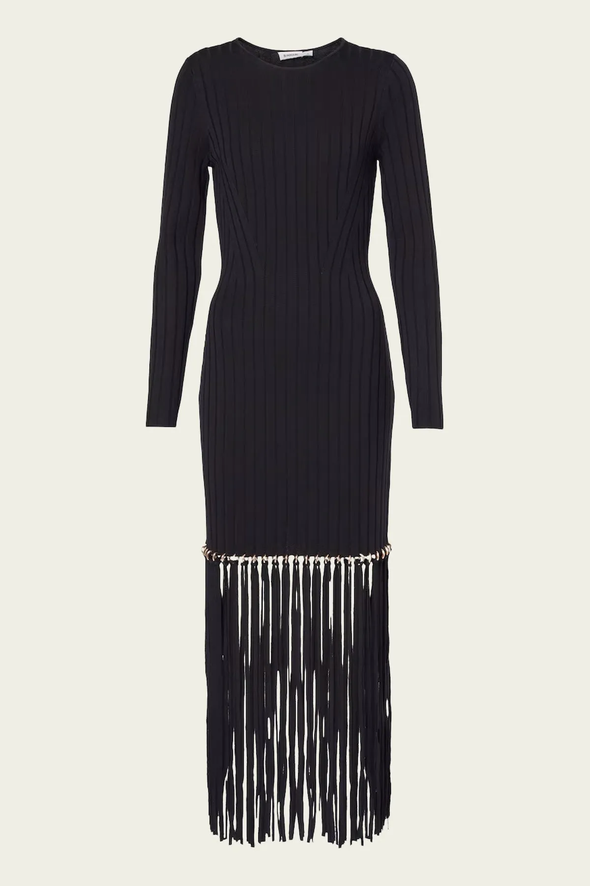 Sharron Maxi Fringe Dress in Black