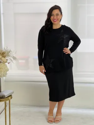 Shayla Black Rhinestone Knit Jumper
