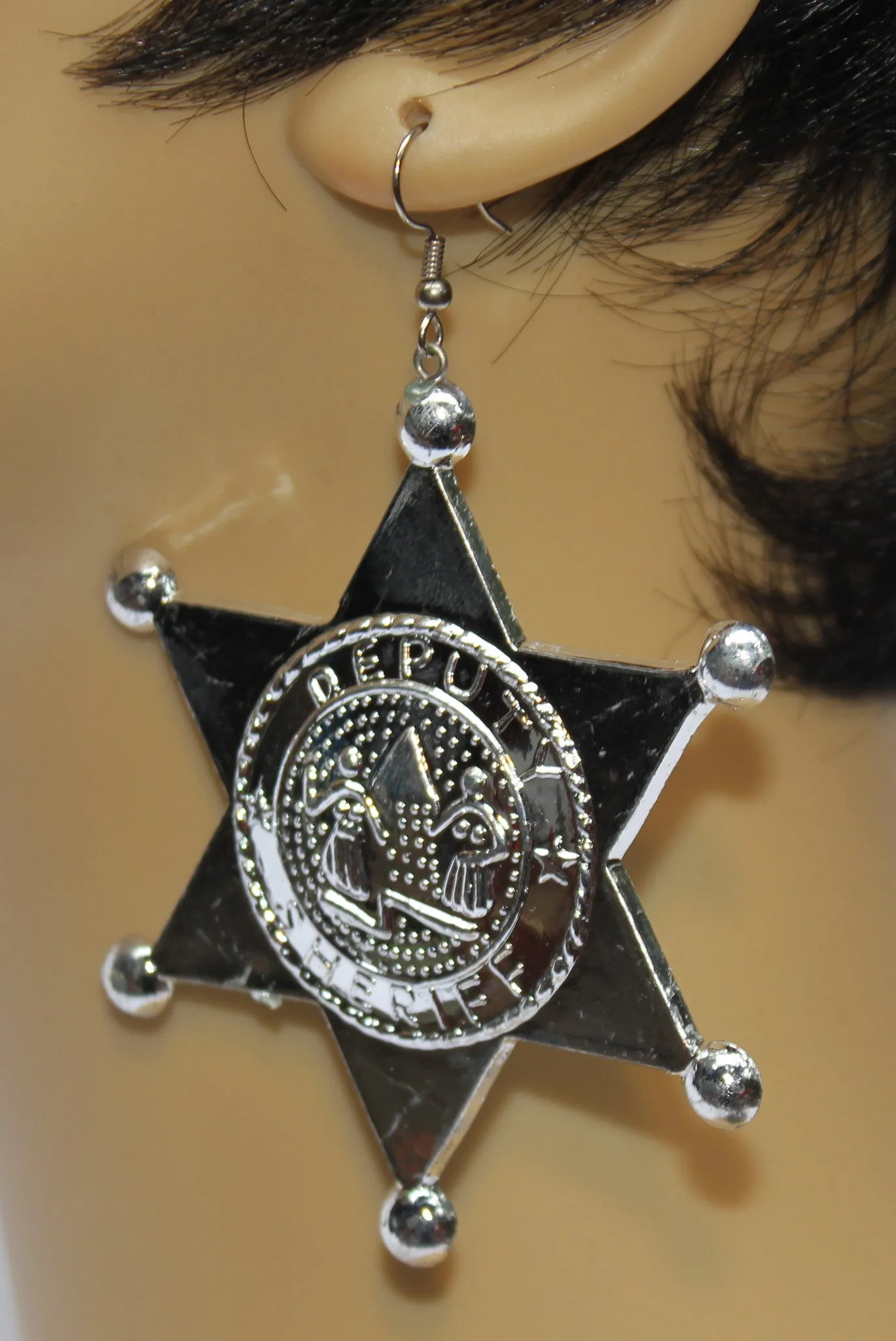 Sheriff Badge Earrings