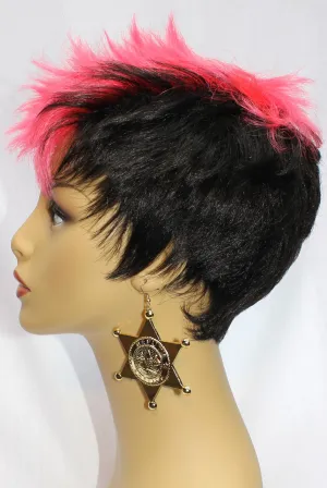 Sheriff Badge Earrings
