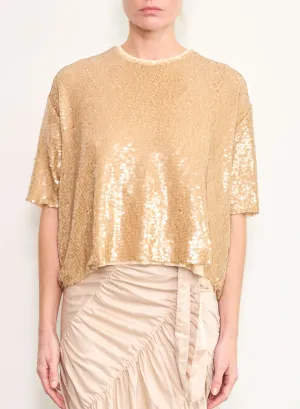 Shimmer Sequin Boy Shirt in Goldy