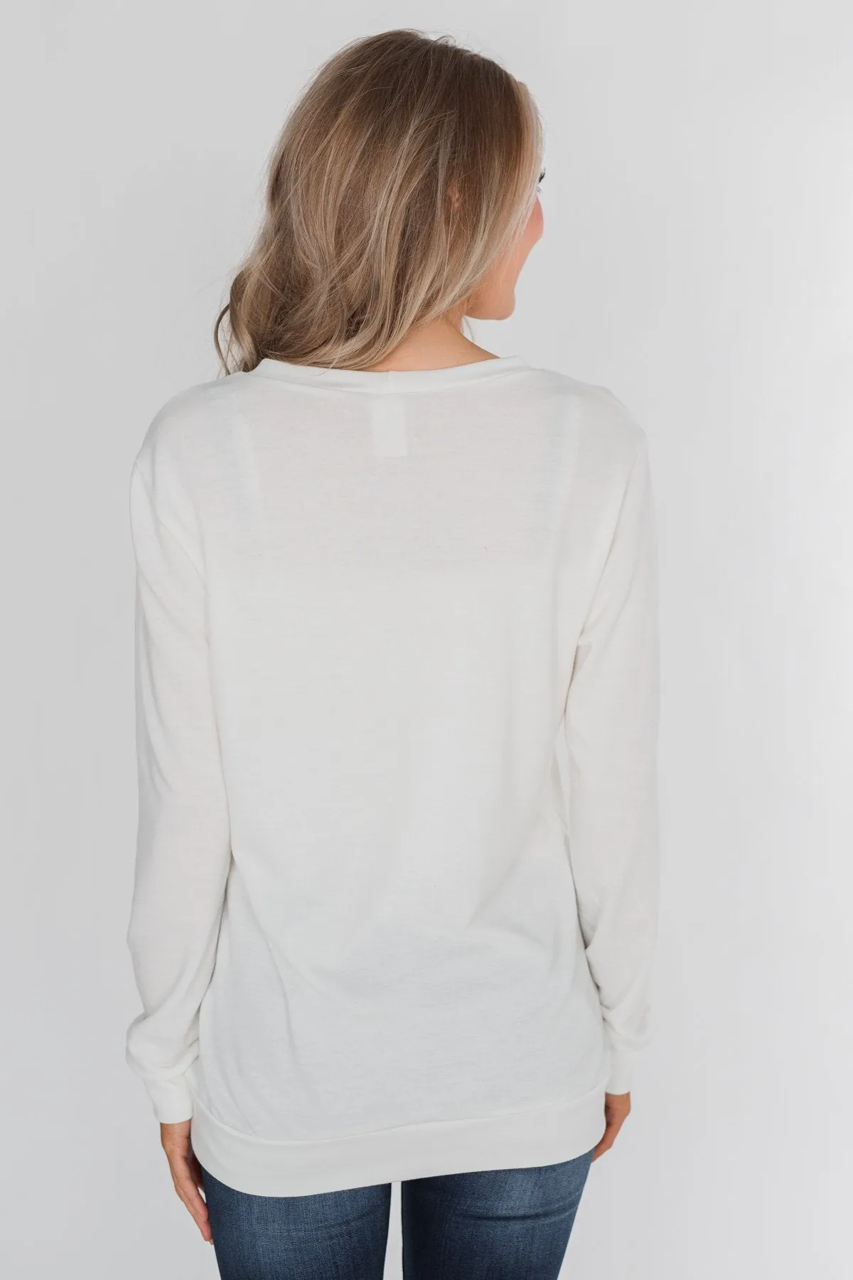 Shine For You Sequin Pullover Top - Ivory