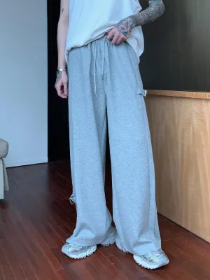 Side Buckle Wide Leg Sweatpants