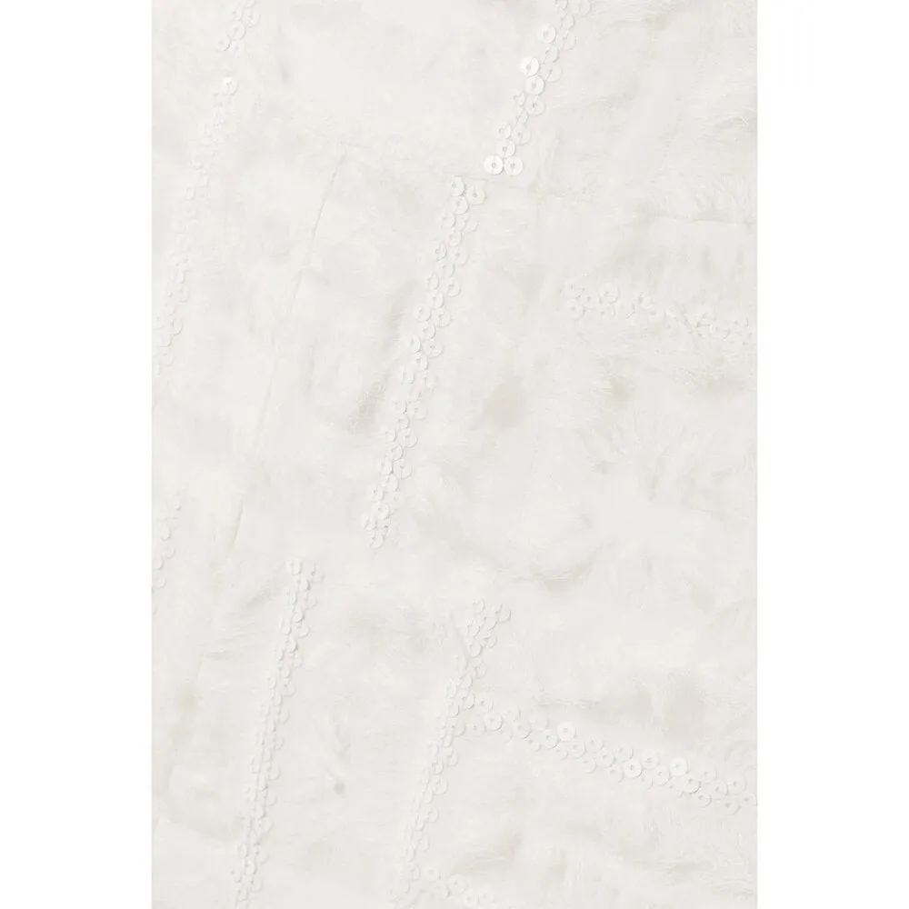 Silk Chiffon Embellished Wide Leg Pants