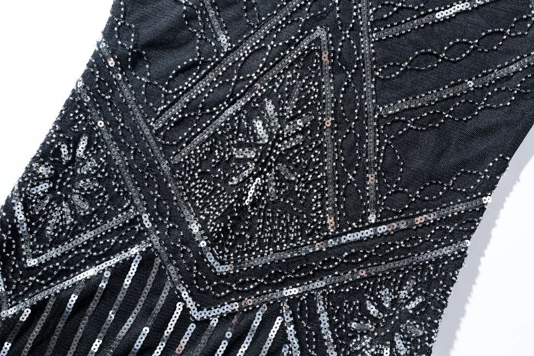 Silver Sequined 1920 Dresses Vintage 20s Inspired Great Gatsby Party |JaosWish