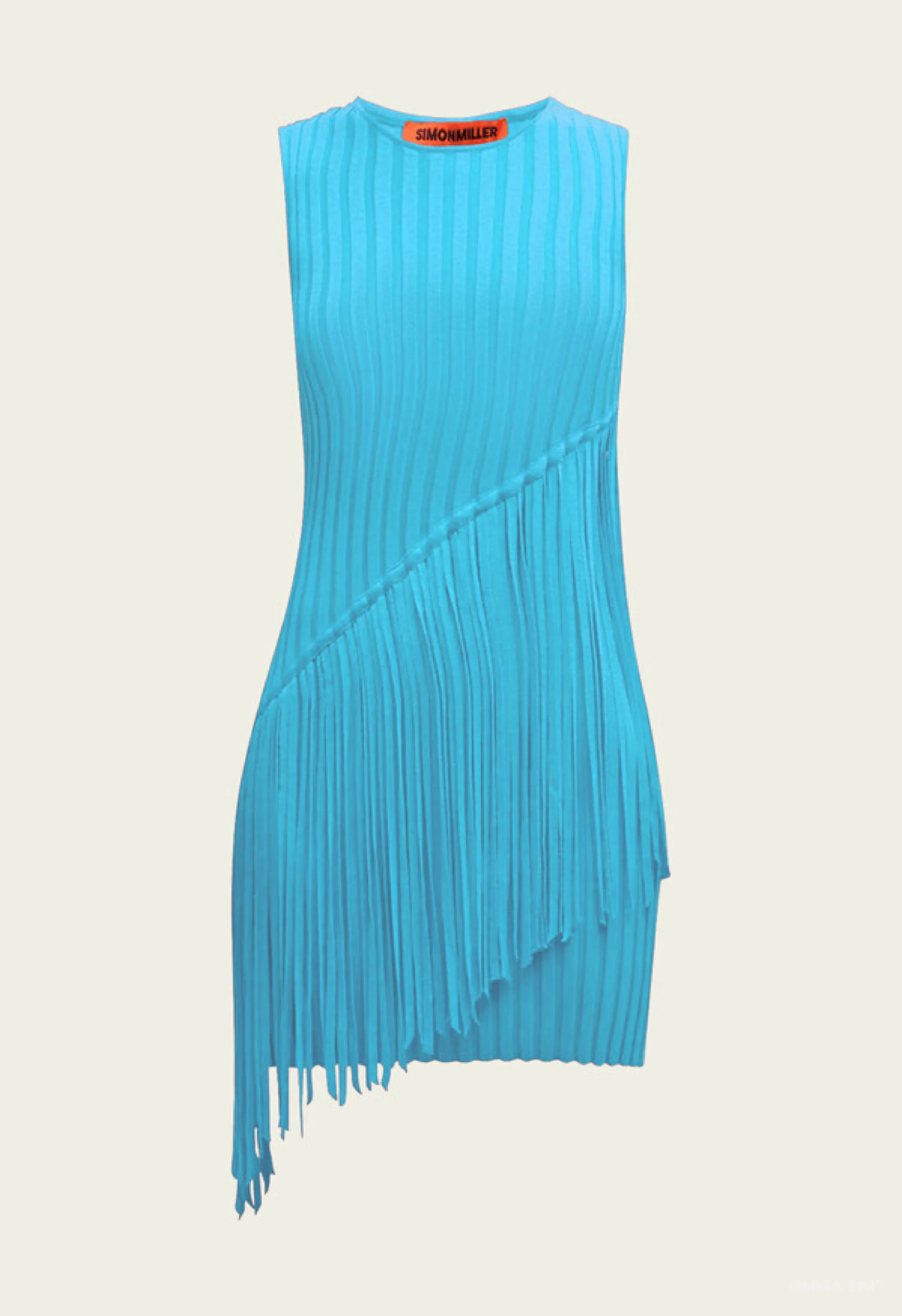Simon Miller Spiral Mini Knit Dress in Blue