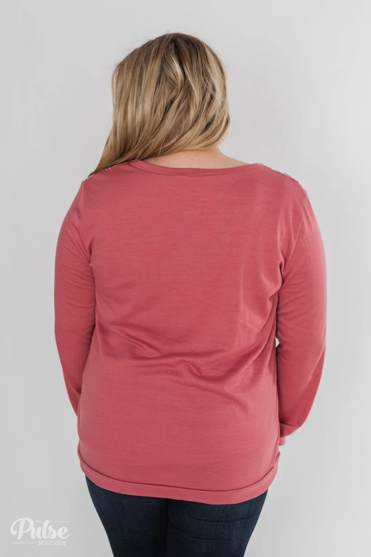 Simply Shining Long Sleeve Top - Rustic Mauve