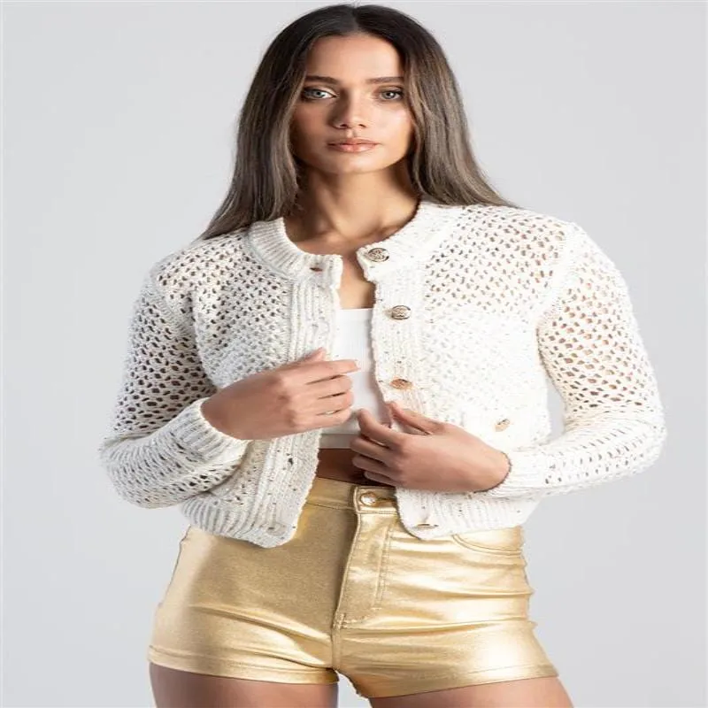 Sissy Boy Grace Upon Grace Sequin Cardigan Cream