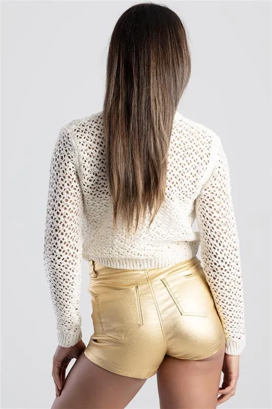 Sissy Boy Grace Upon Grace Sequin Cardigan Cream