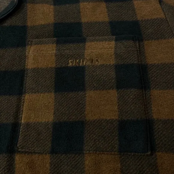 SKIMS Fleece Sleep Set Jasper Buffalo Check 4X
