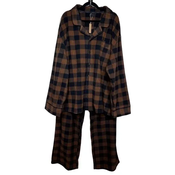 SKIMS Fleece Sleep Set Jasper Buffalo Check 4X