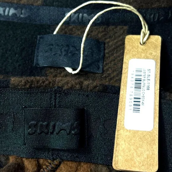 SKIMS Fleece Sleep Set Jasper Buffalo Check 4X