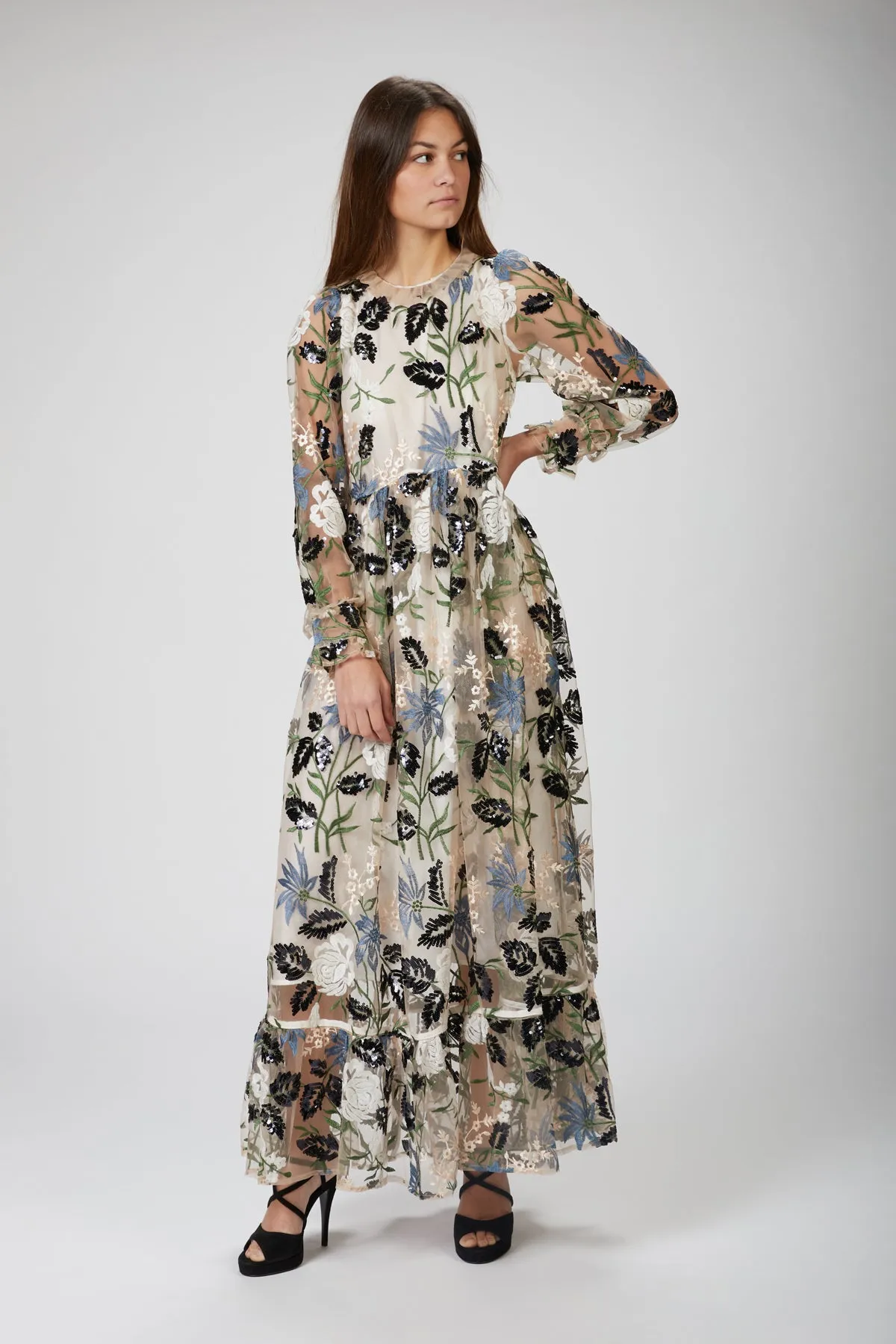 SOIREE EMBROIDERED MAXI DRESS