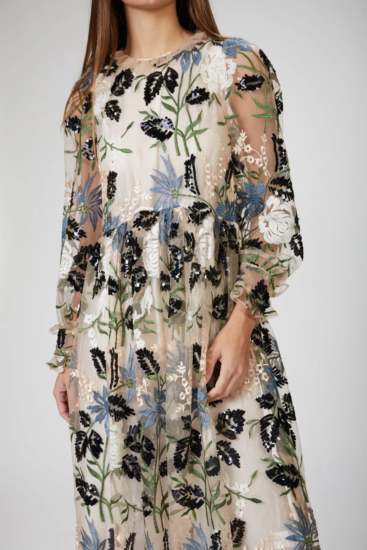 SOIREE EMBROIDERED MAXI DRESS