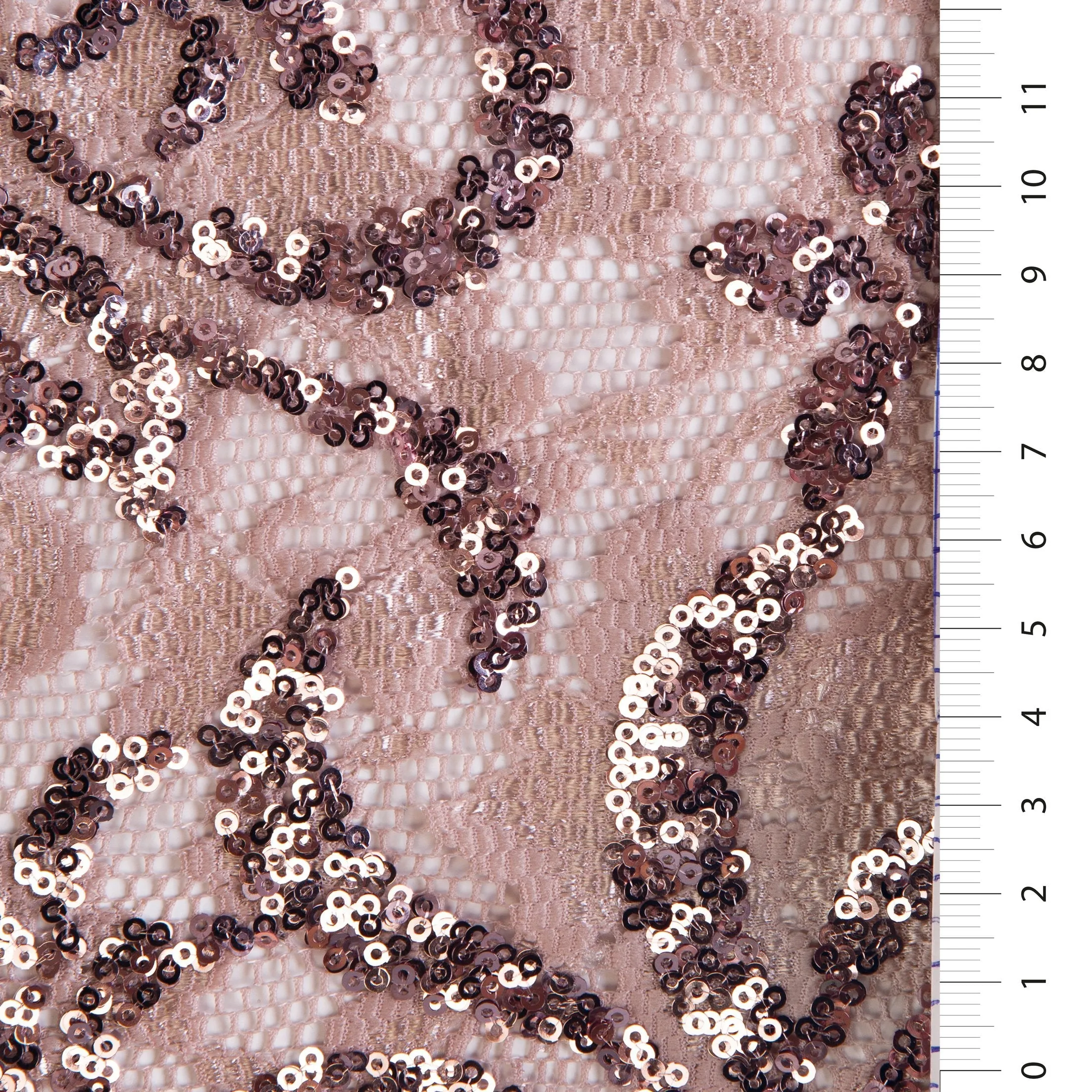 Sparkly Floral Design Sequined Lace Fabric