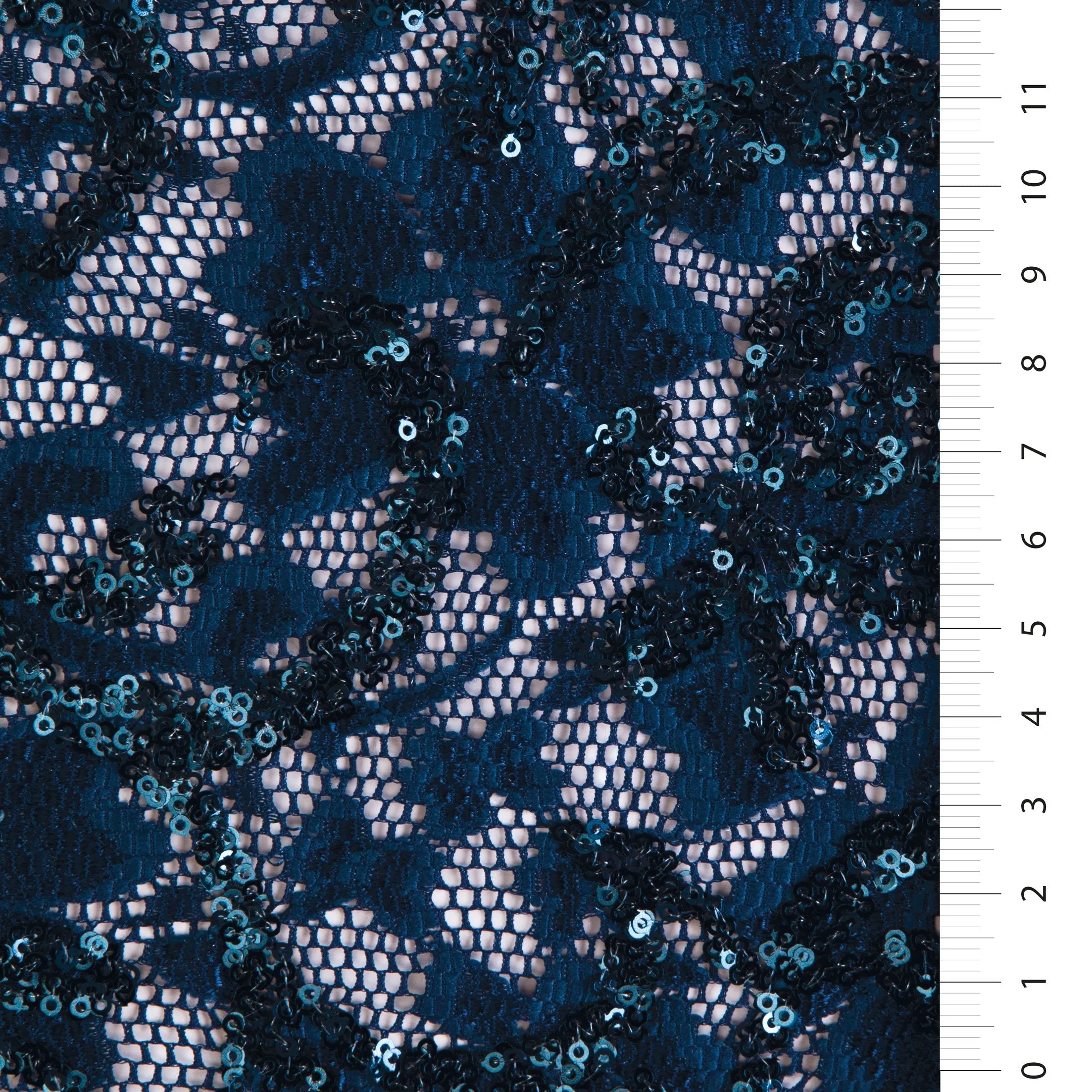 Sparkly Floral Design Sequined Lace Fabric