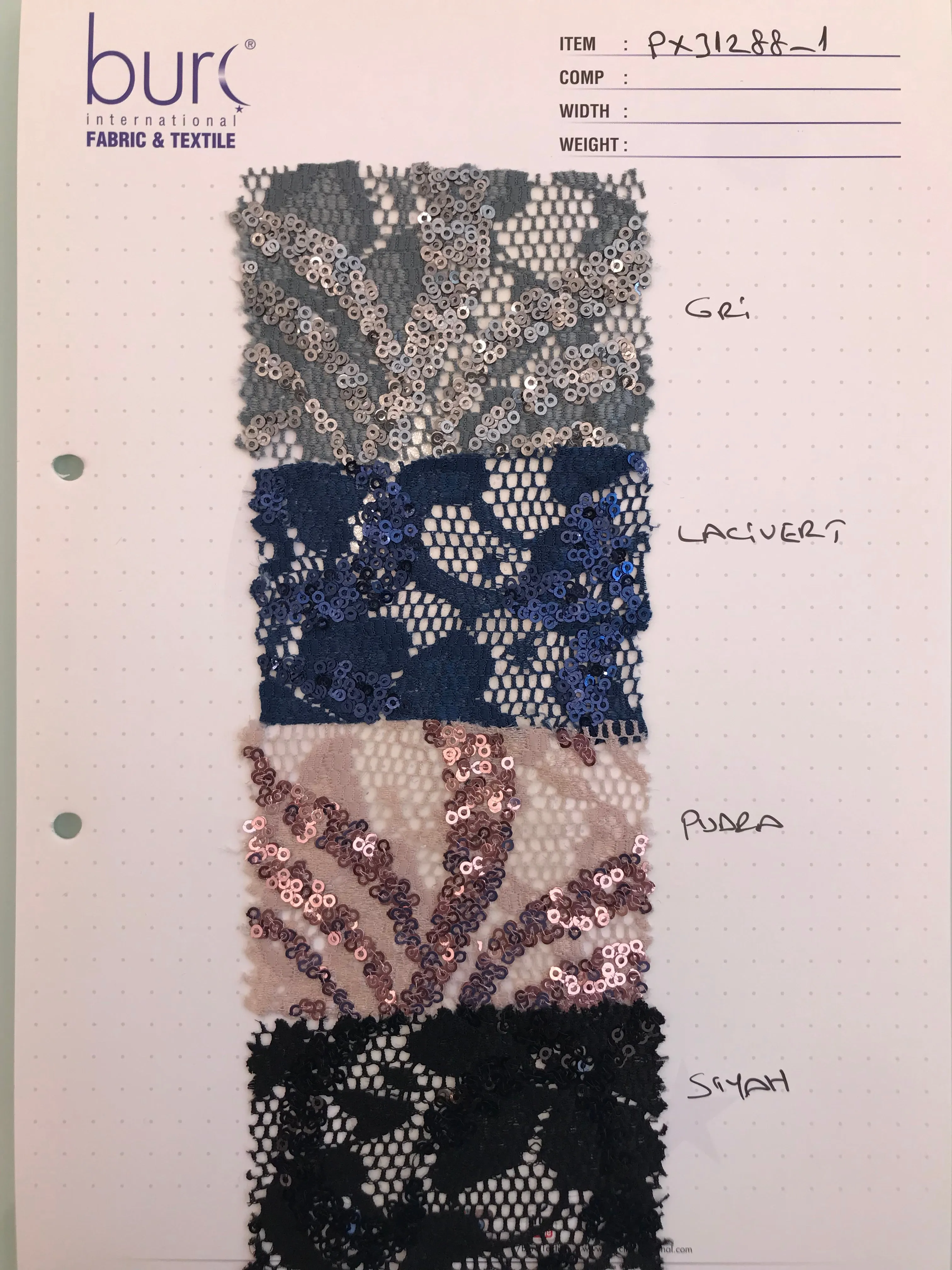 Sparkly Floral Design Sequined Lace Fabric
