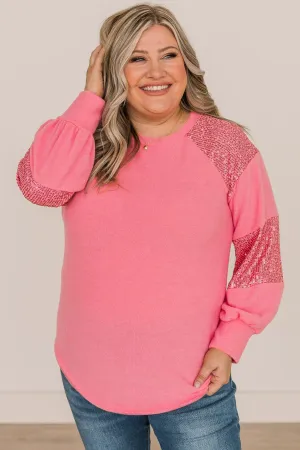 Special Moments Sequin Top- Pink