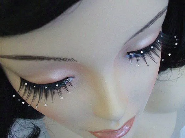 Spiky with Mirror Drops False Eyelashes Black