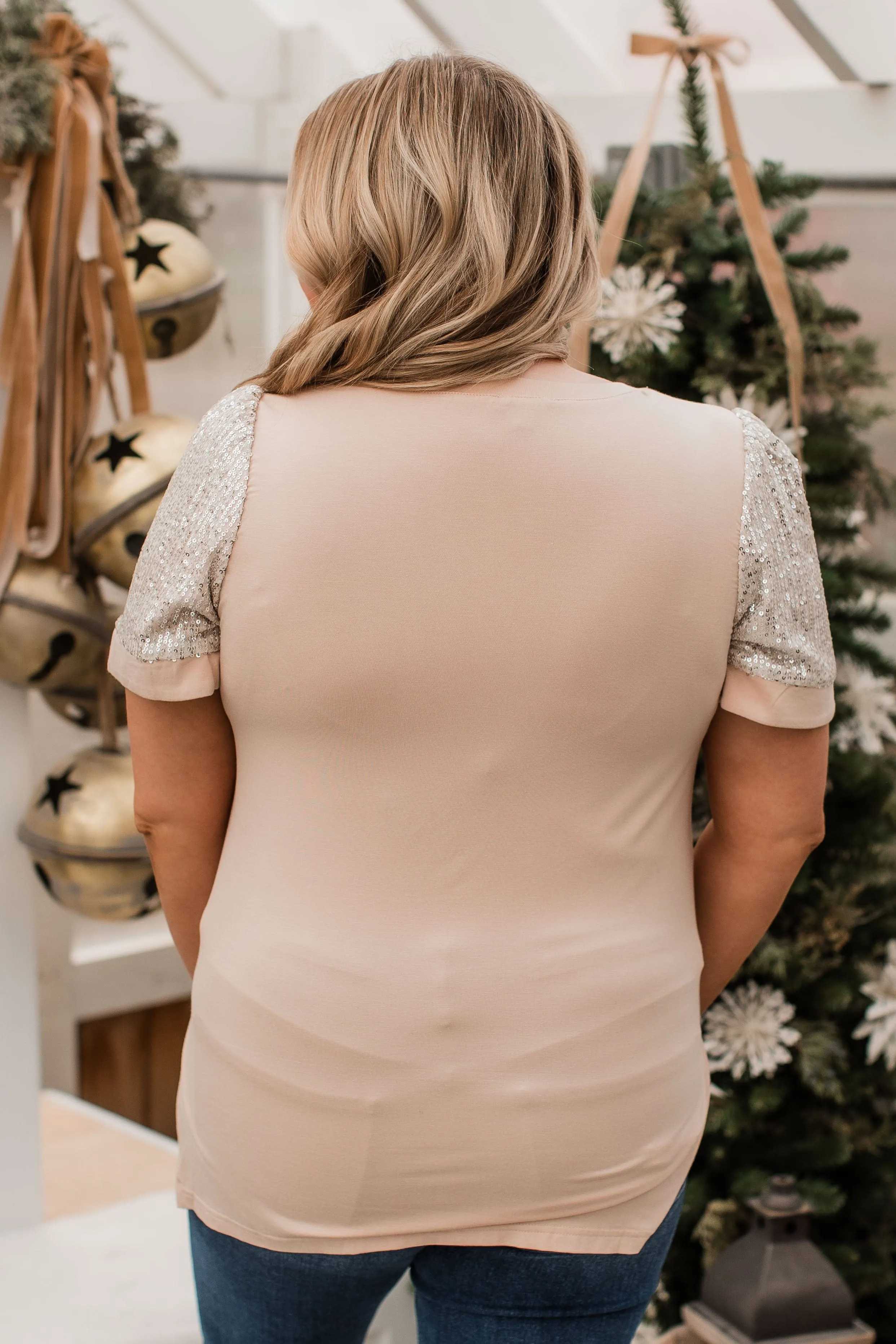 Steal The Night Knit Top- Nude