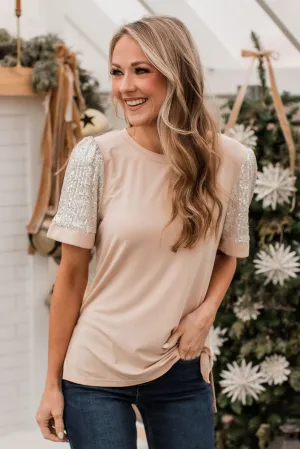 Steal The Night Knit Top- Nude