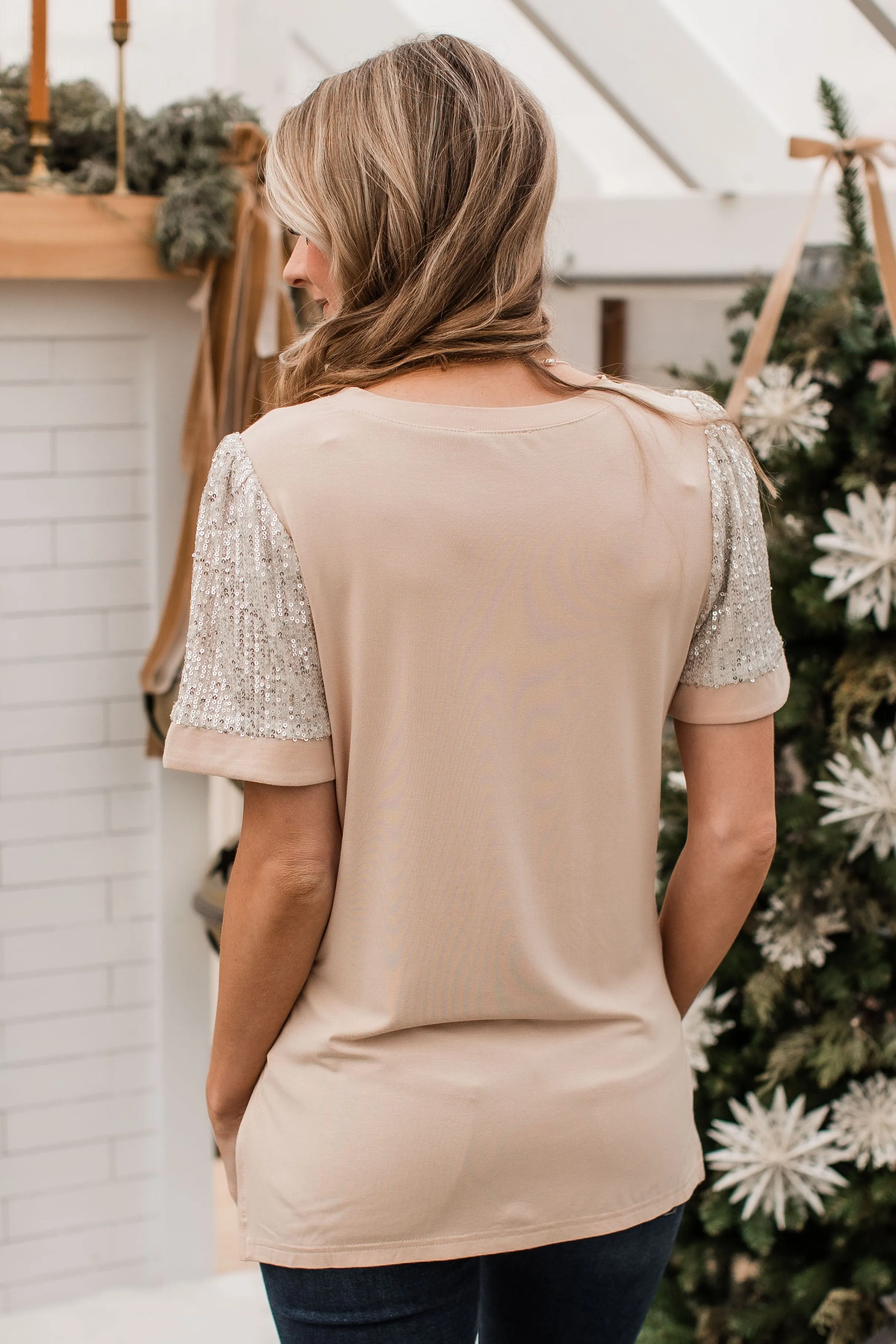 Steal The Night Knit Top- Nude