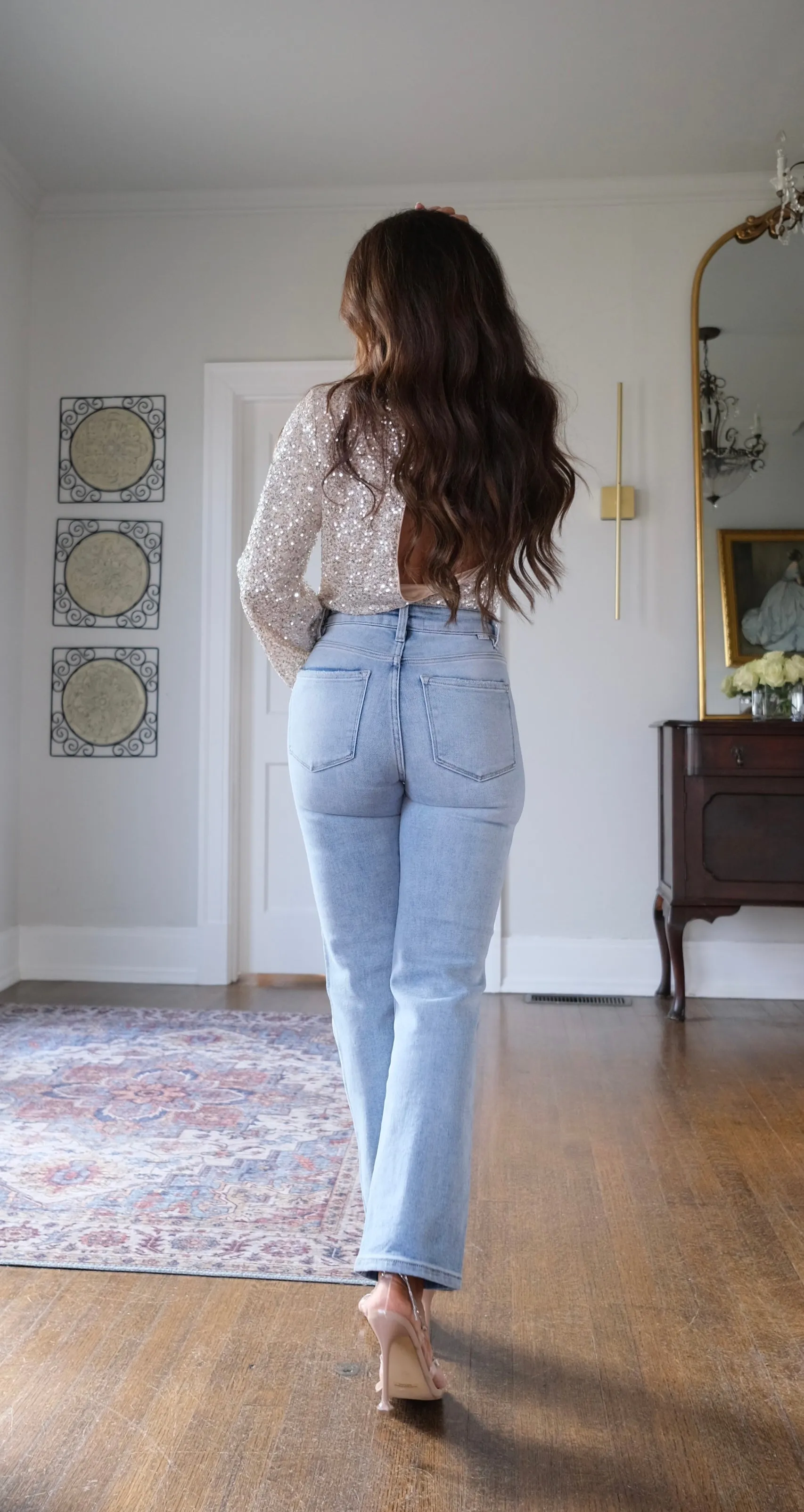 Stella Champagne Back Cutout Blouse