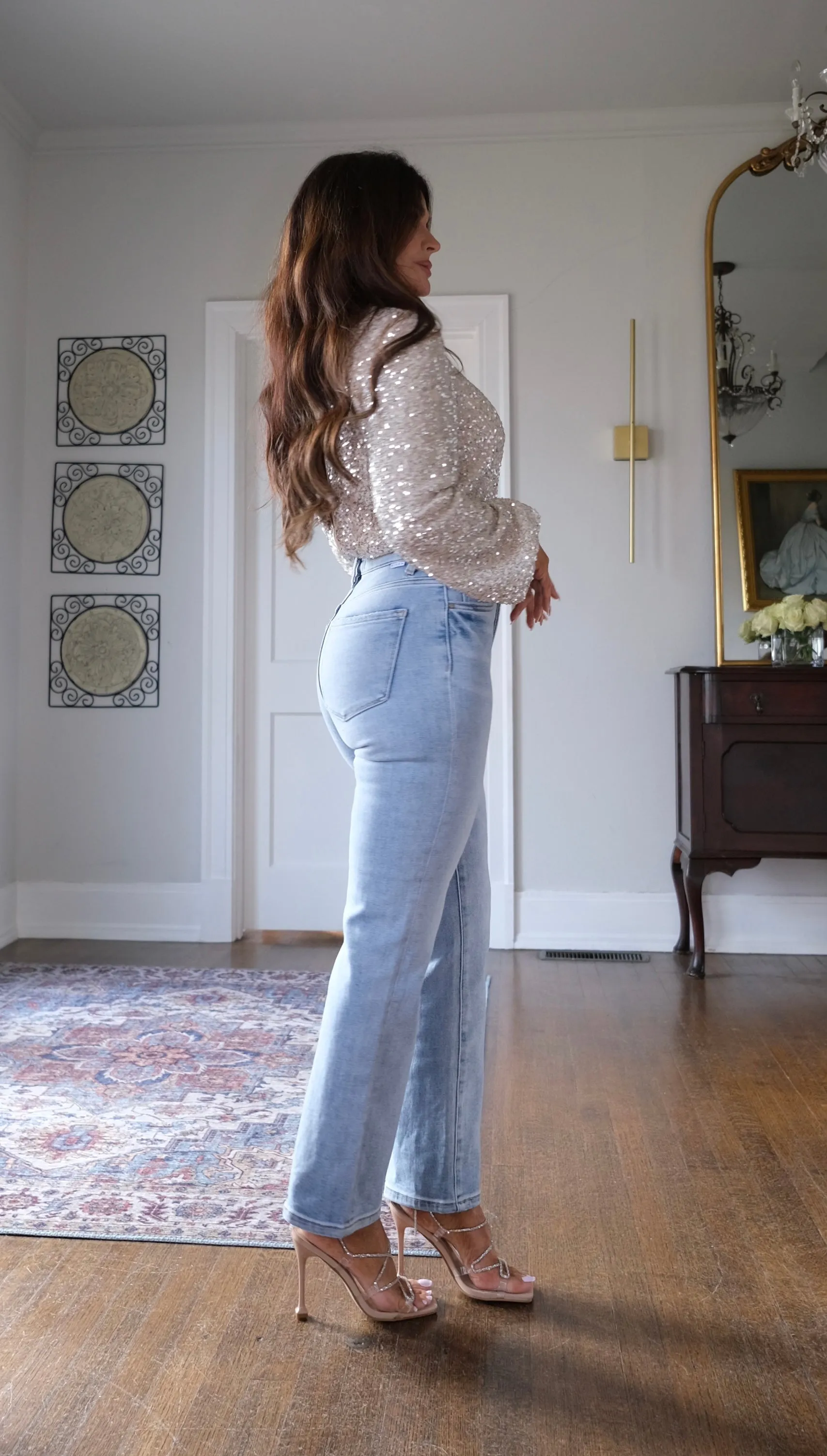 Stella Champagne Back Cutout Blouse