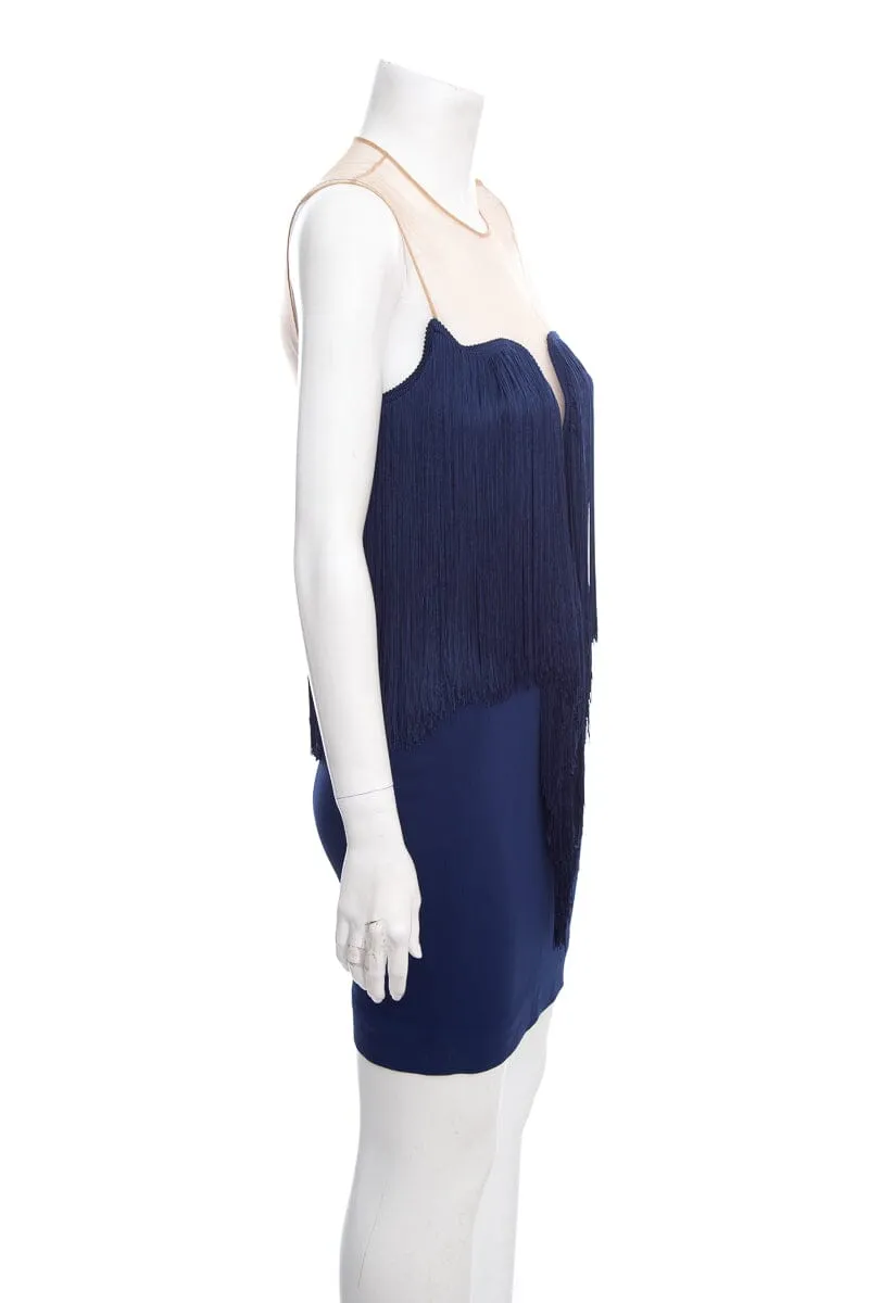 Stella McCartney Navy Fringe Detail Dress SZ 38