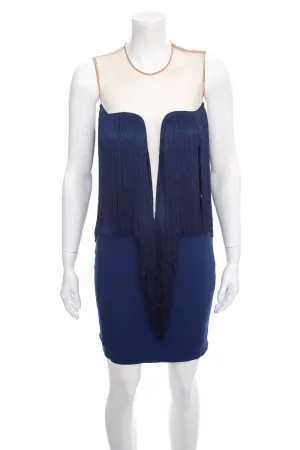 Stella McCartney Navy Fringe Detail Dress SZ 38