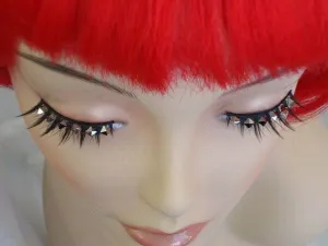 Studs Silver False Eyelashes Black