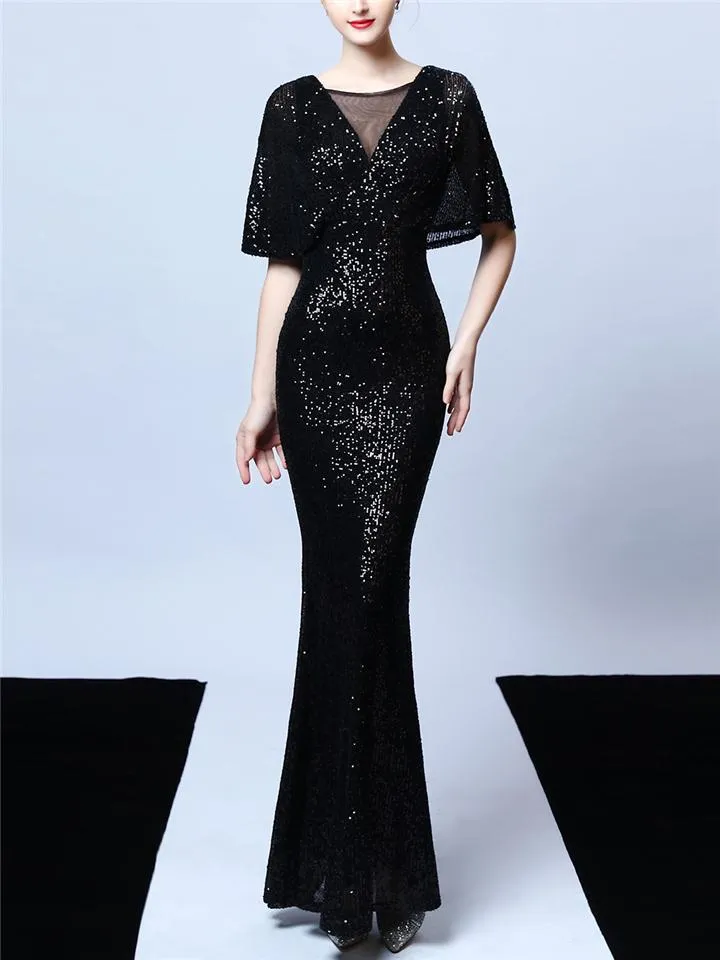 Stunning Sequined Illusion Neckline Mother of the Groom Dresses