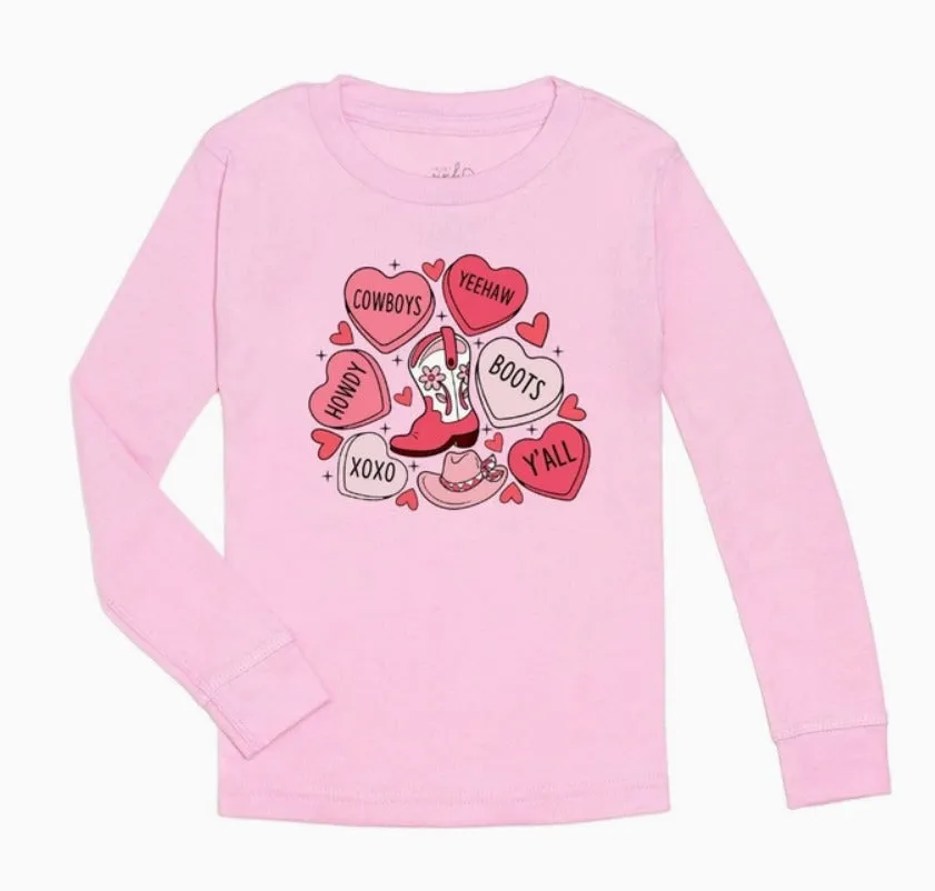 Sweet Wink - Howdy Valentine's Day Long Sleeve Shirt - Pink