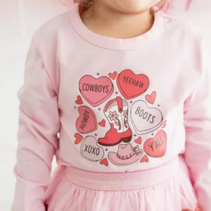 Sweet Wink - Howdy Valentine's Day Long Sleeve Shirt - Pink