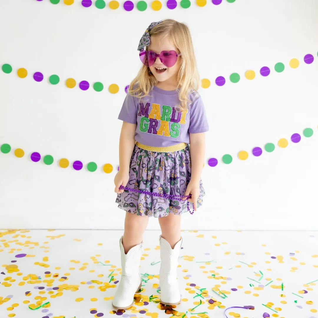 Sweet Wink Mardi Gras Patch Short Sleeve T-Shirt