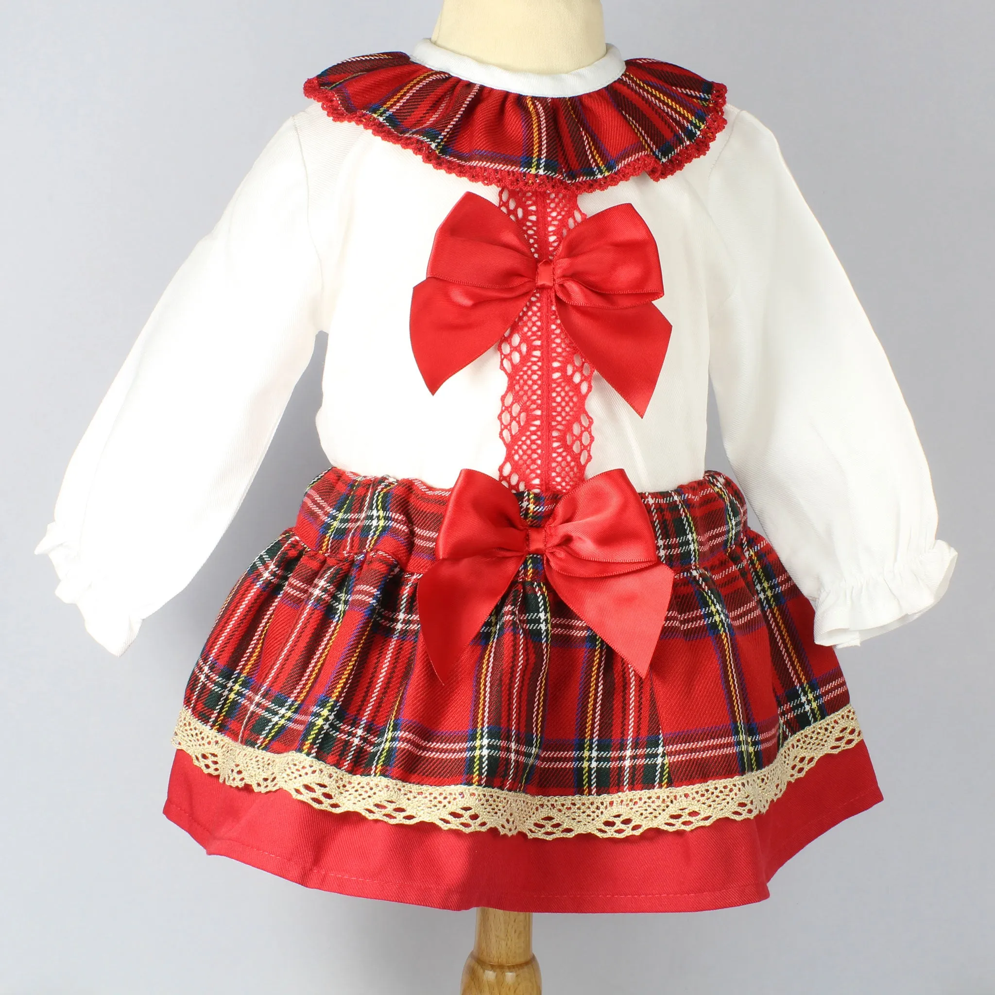 Tartan and Gold Two Piece Baby Girl Outfit