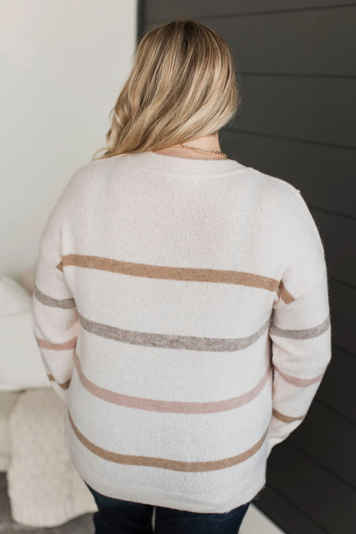 Tender Feelings Striped Sweater- Blush