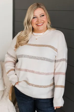Tender Feelings Striped Sweater- Blush