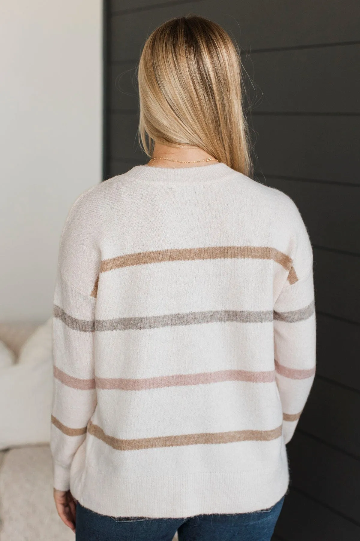 Tender Feelings Striped Sweater- Blush