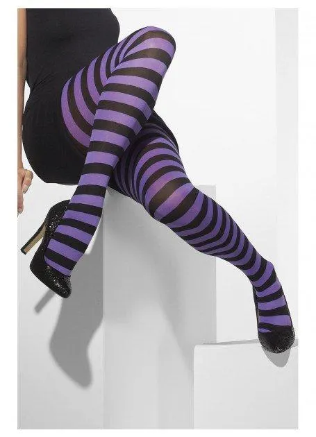 Tights Wide Striped Colored Stockings Halloween Costume Pantyhose