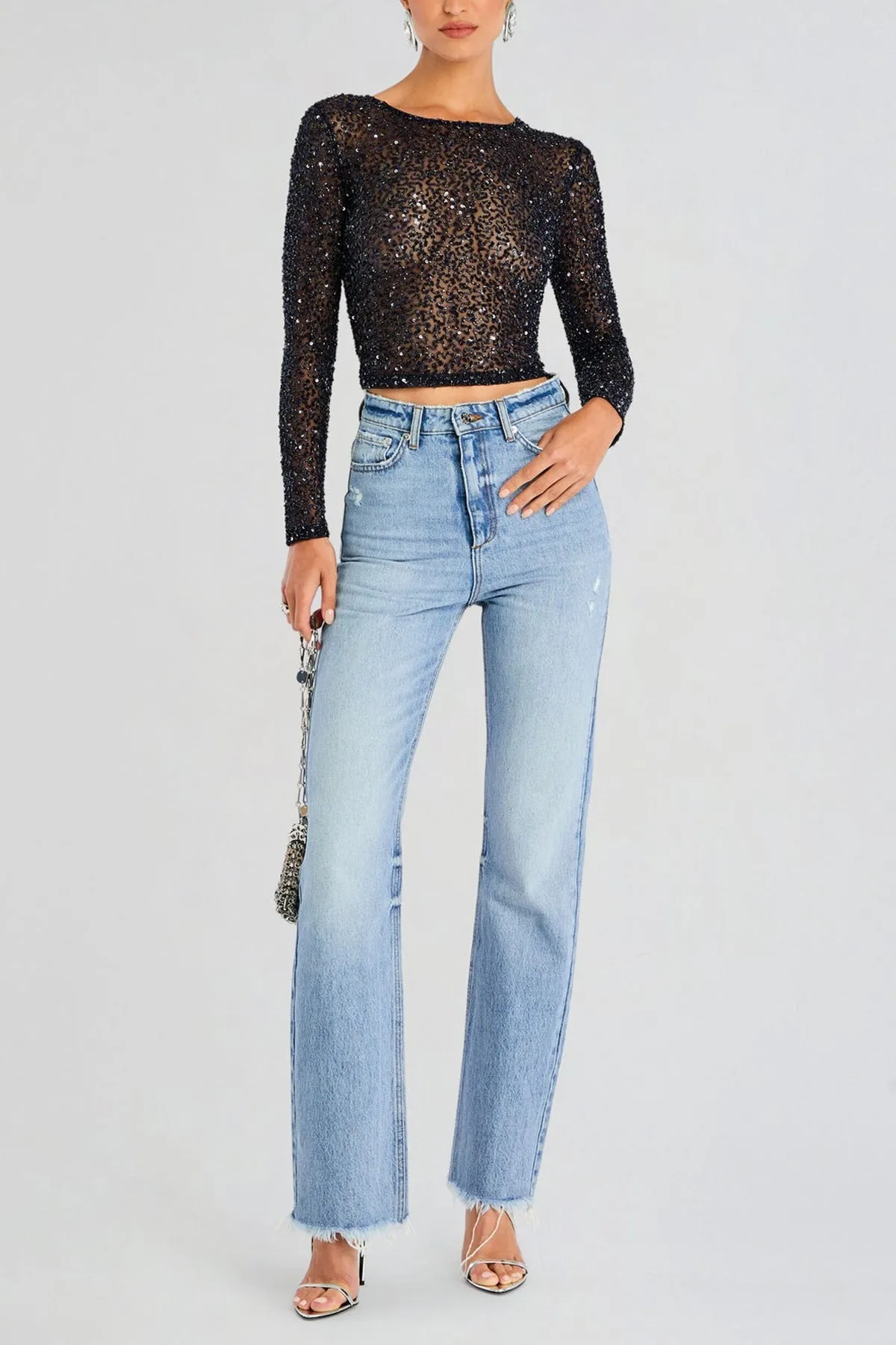 Torrey Sequin Top in Night Sky