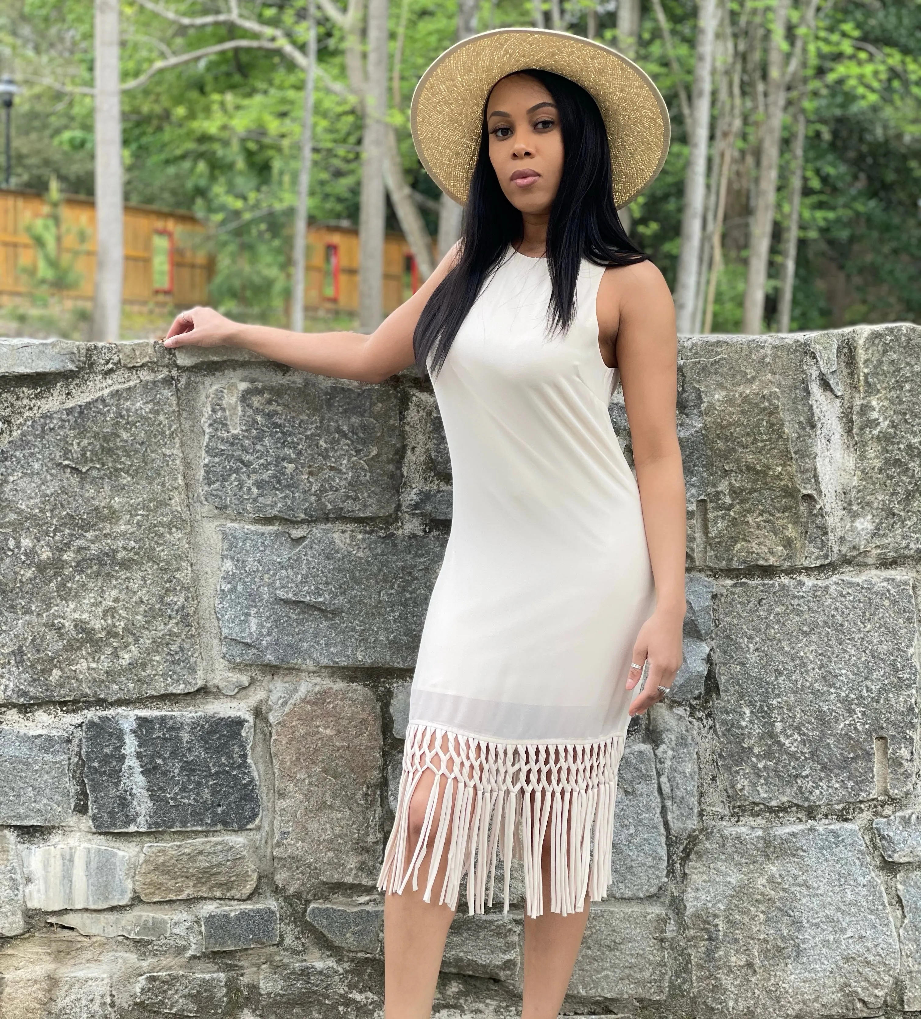 Travel Bae Fringe Sleeveless Dress