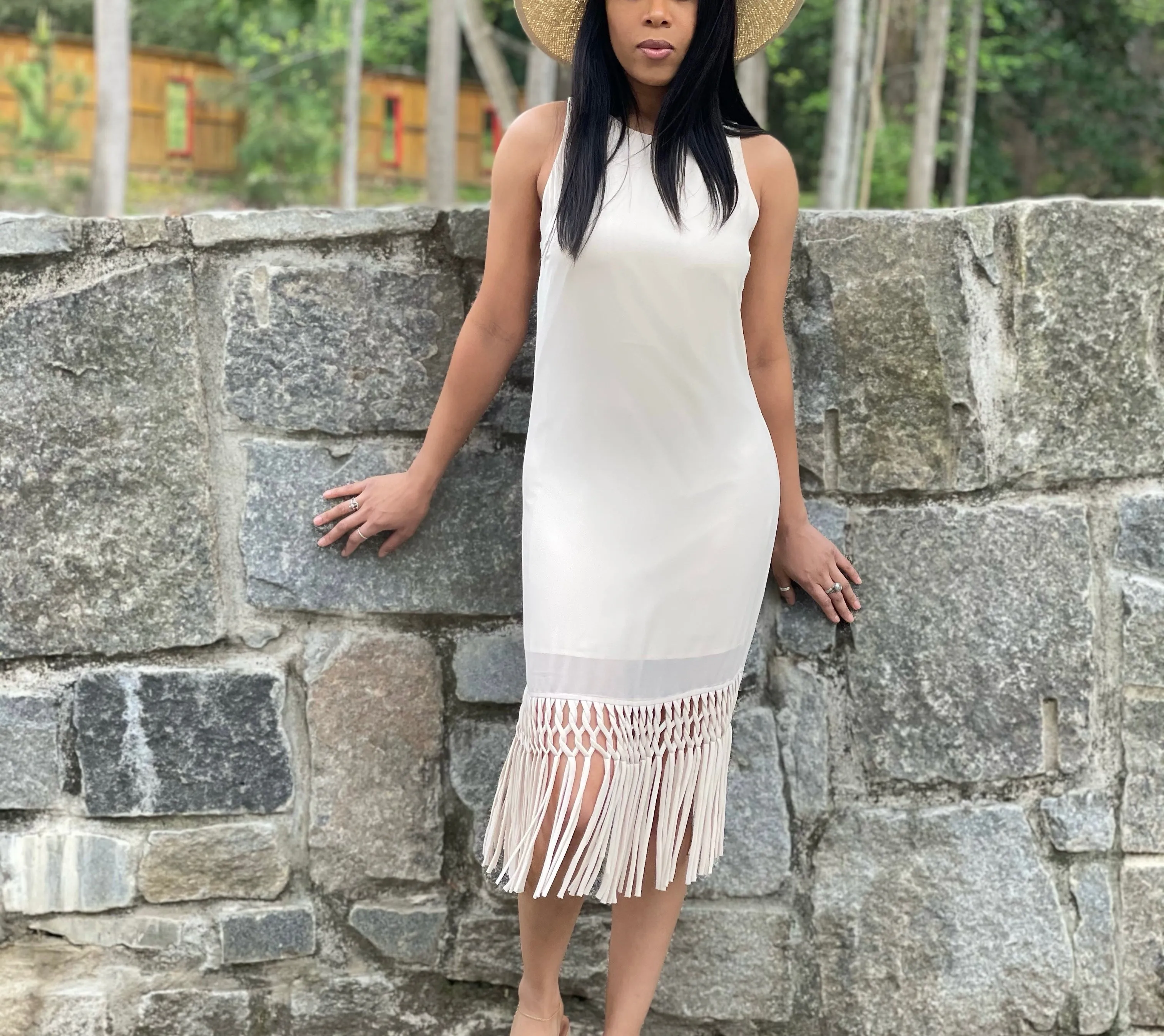 Travel Bae Fringe Sleeveless Dress