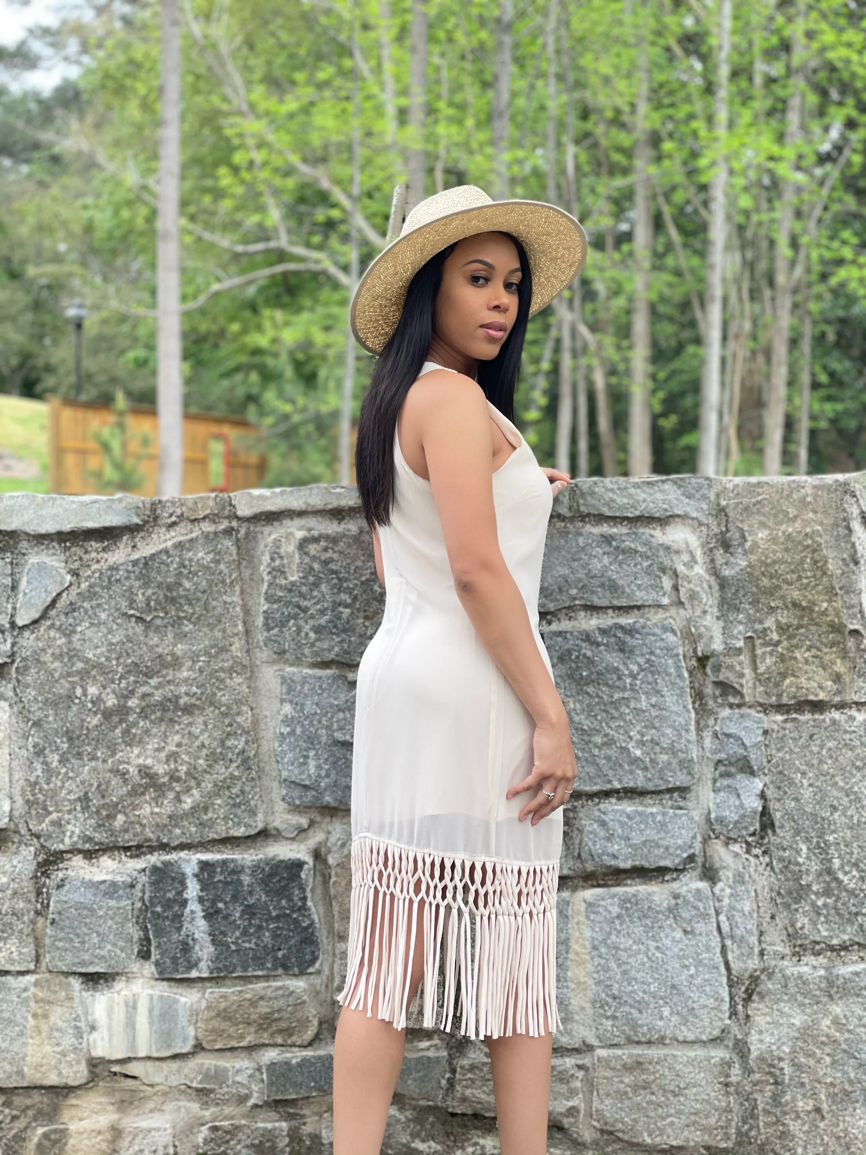Travel Bae Fringe Sleeveless Dress