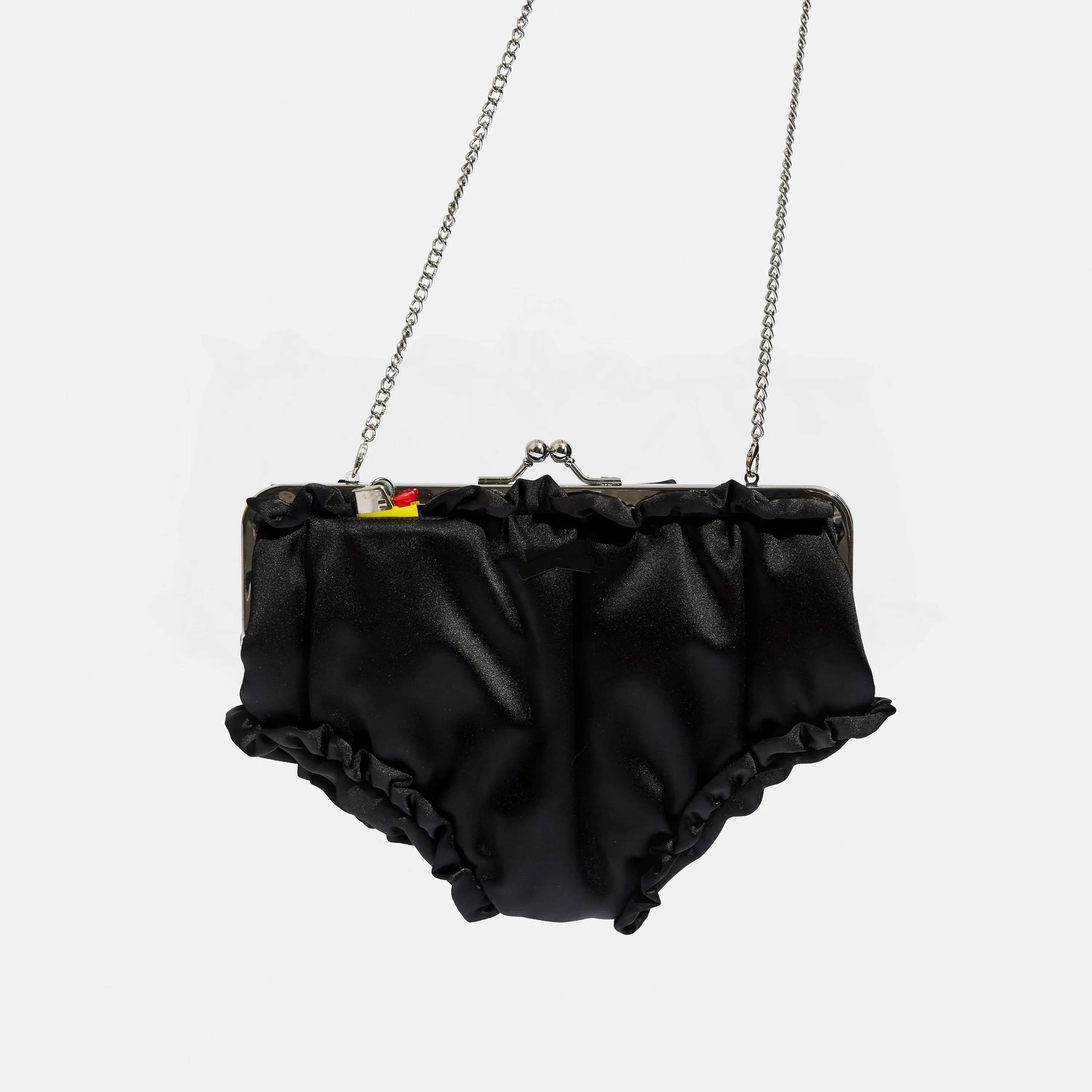 Undies Pouch in Black Satin