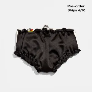 Undies Pouch in Black Satin