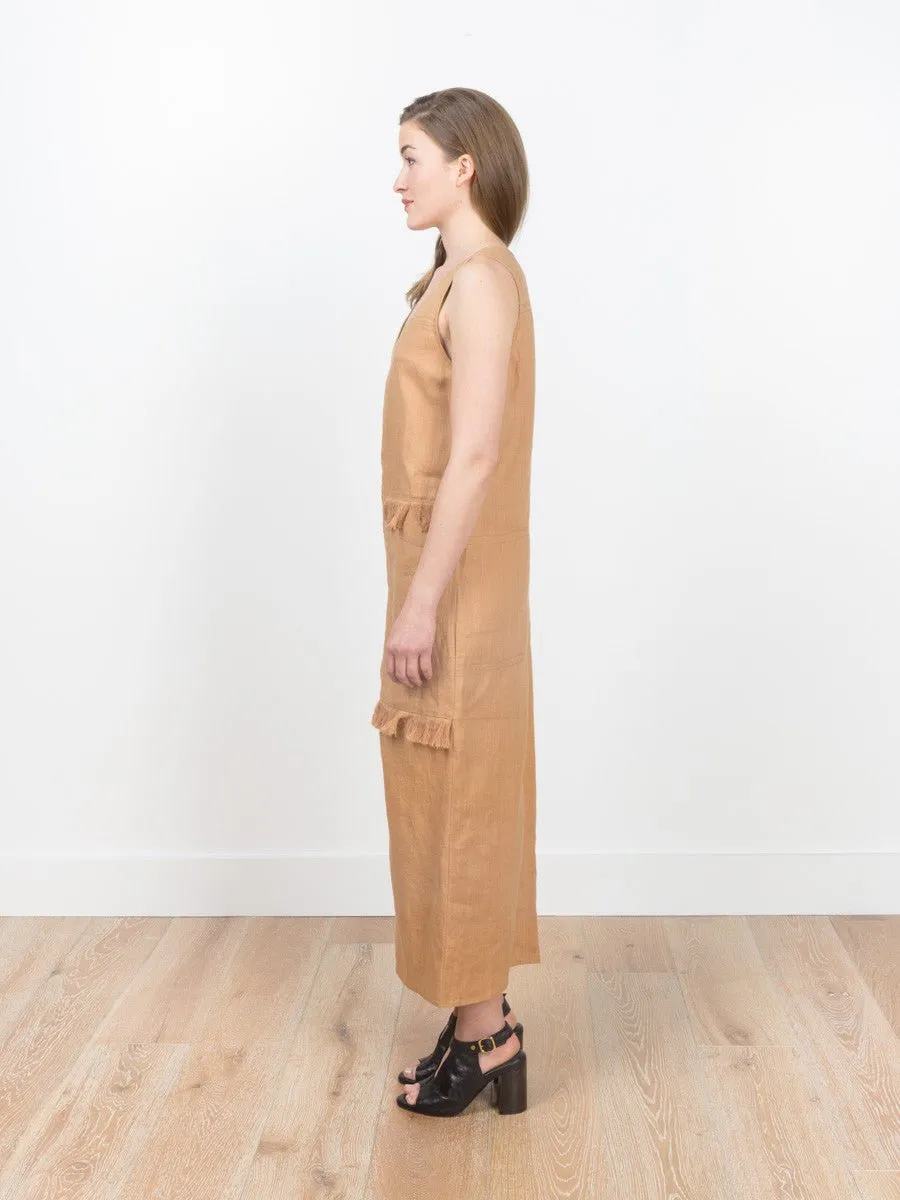 vest dress - saddle bronze