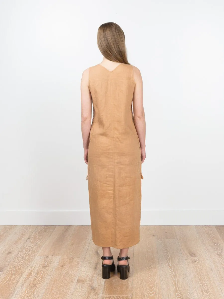 vest dress - saddle bronze